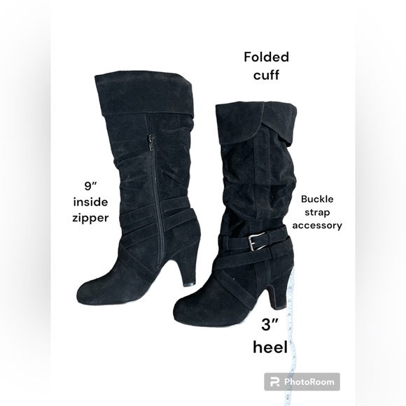Qupid Knee High Heeled Boots - Picture 3 of 4